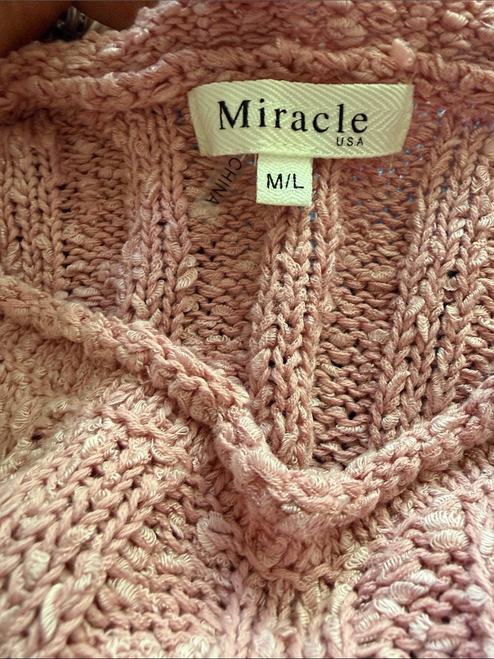 Miracle Ribbed Knit Oversized Cropped Pullover Light Dusty Pink - Picture 3 of 6